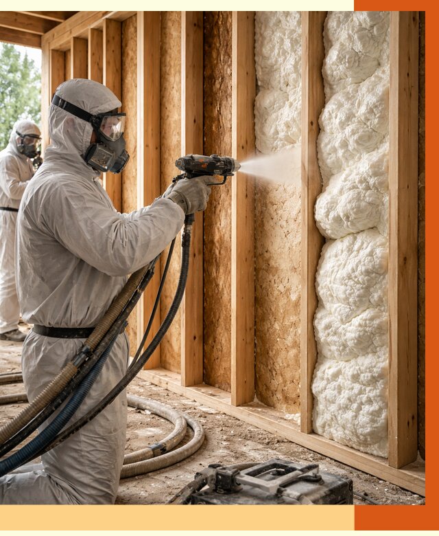 Утепление каркасного дома ППУ в Реутове от 2914 руб./м2 — работа под ключ | ТепломастерРтв