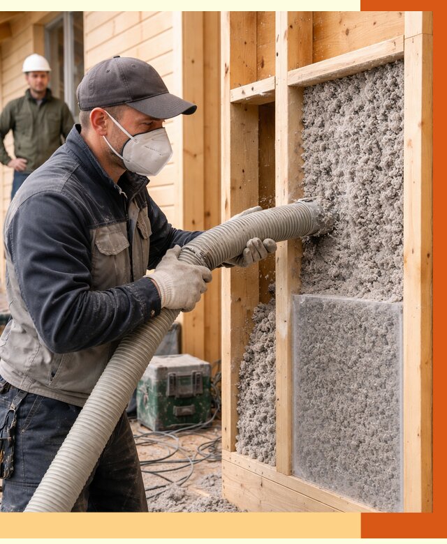 Утепление дома из бруса эковатой в Реутове от 1925 руб/м2 | ТепломастерРтв