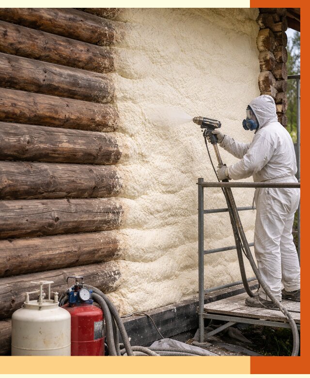 Утепление бревенчатого дома ППУ в Реутове под ключ от 6504 руб. | ТепломастерРтв