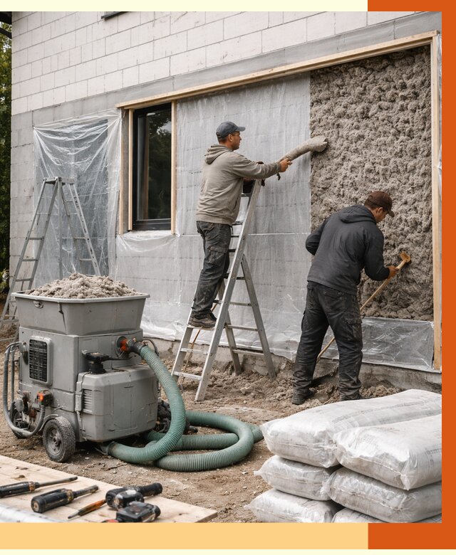 Утепление дома из газобетона эковатой в Реутове от 4683 руб./м2 | ТепломастерРтв