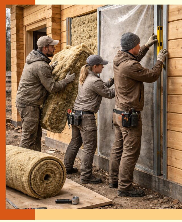 Утепление дома из двойного бруса в Реутове качественно и надёжно