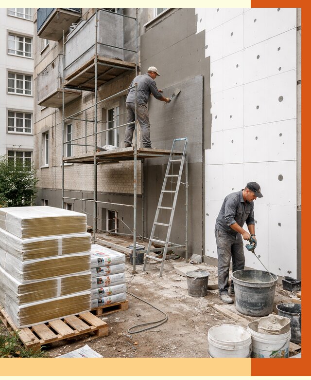 Утепление квартиры снаружи в Реутове от 6400 руб/м2 под ключ | ТепломастерРтв