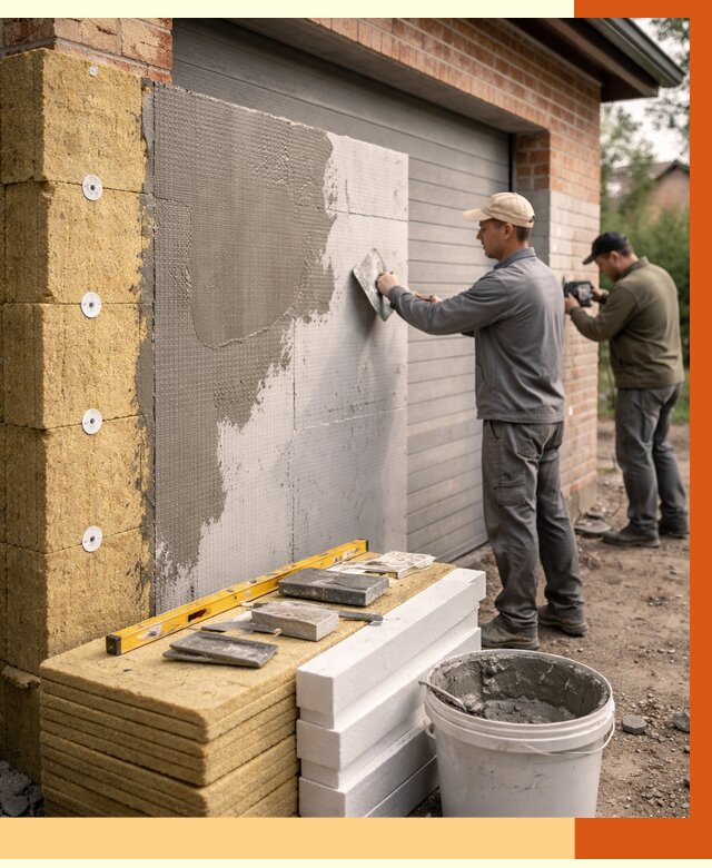 Утепление гаража снаружи в Реутове от 4371 руб. за м2 — наружное утепление под ключ | ТепломастерРтв