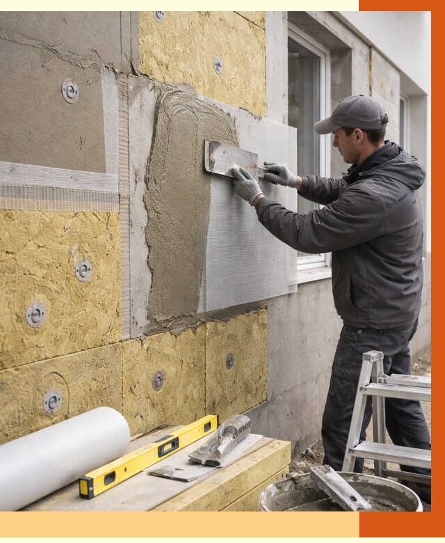 Утепление фасада под штукатурку в Реутове от 4371 руб/м2 — монтаж пенопластом и минватой | ТепломастерРтв