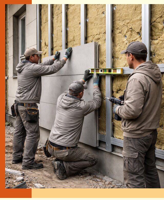 Утепление вентилируемого фасада под ключ в Реутове