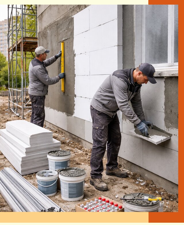 Утепление фасада и стен снаружи в Реутове от 4371 руб. | ТепломастерРтв