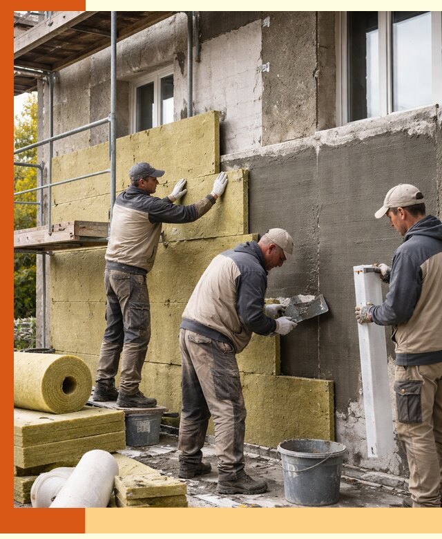 Утепление фасада зданий и домов в Реутове