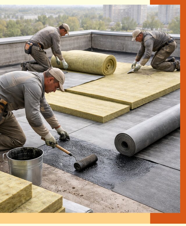 Утепление плоской крыши в Реутове от 7493 руб./м2 под ключ | ТепломастерРтв