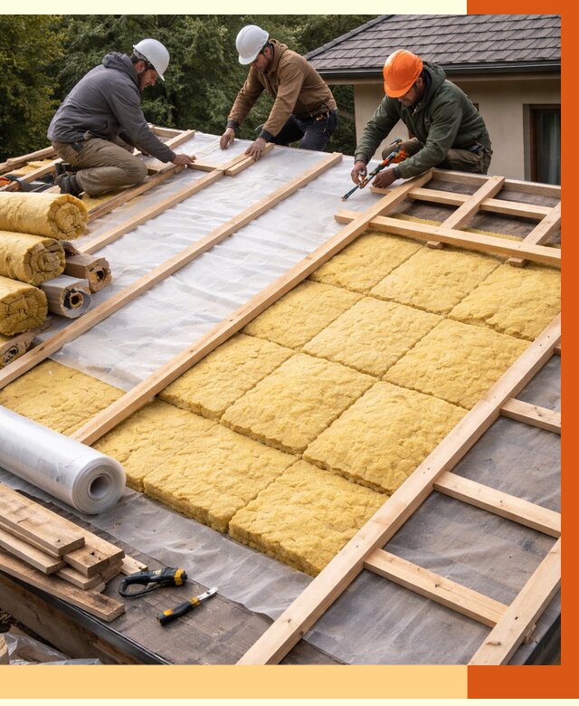 Утепление скатной крыши в Реутове от 1301 руб./м2 под ключ | ТепломастерРтв