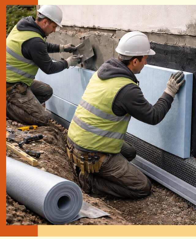 Утепление фундамента снаружи в Реутове — профессиональная теплоизоляция