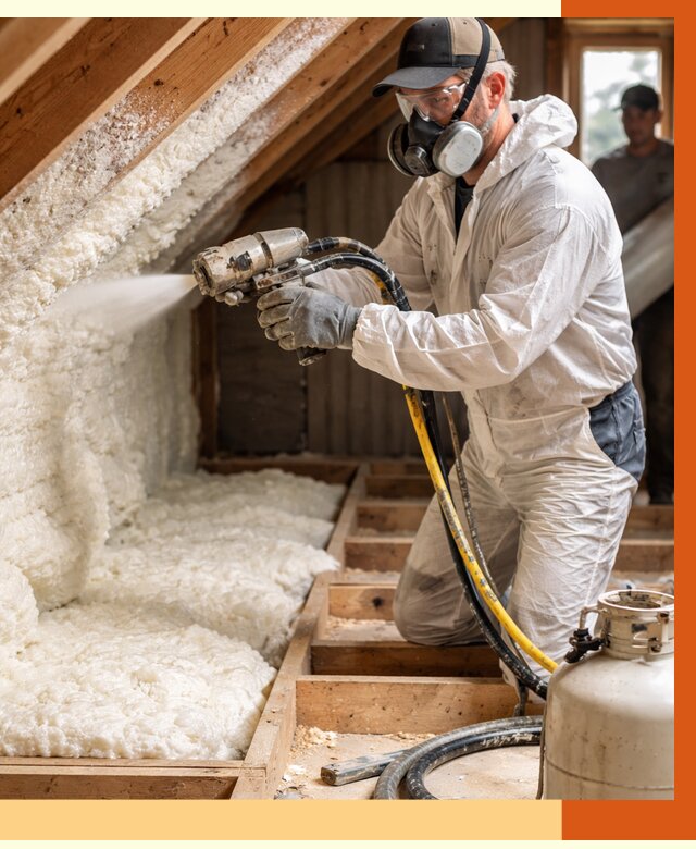 Утепление чердака ППУ в Реутове от 8971 руб./м2 — услуга под ключ | ТепломастерРтв