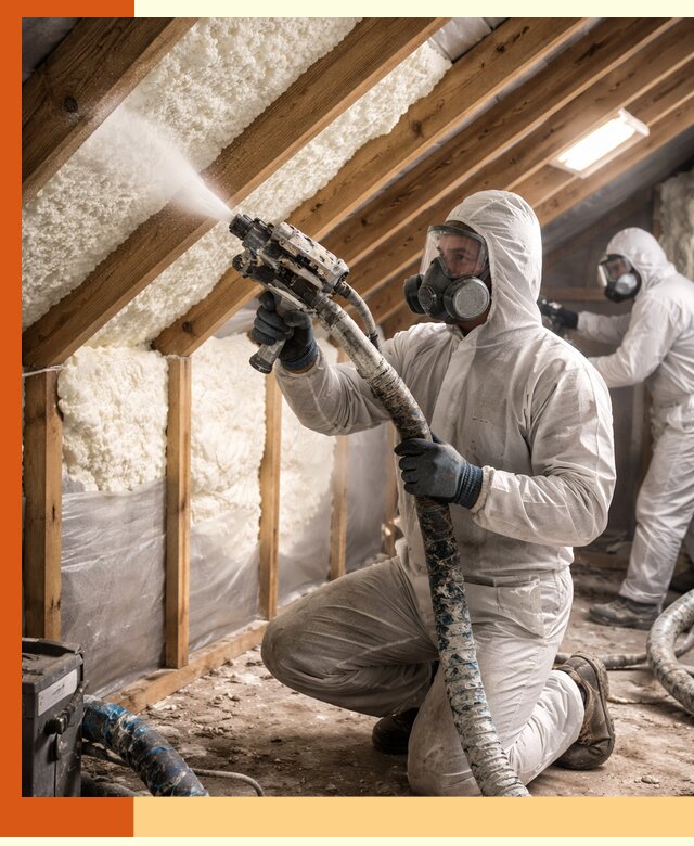 Утепление чердака пенополиуретаном (ППУ) в Реутове