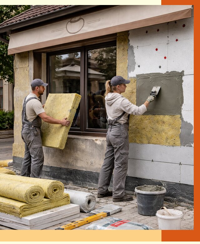 Утепление кафе в Реутове от 4371 руб/м2 — комплексно под ключ | ТепломастерРтв