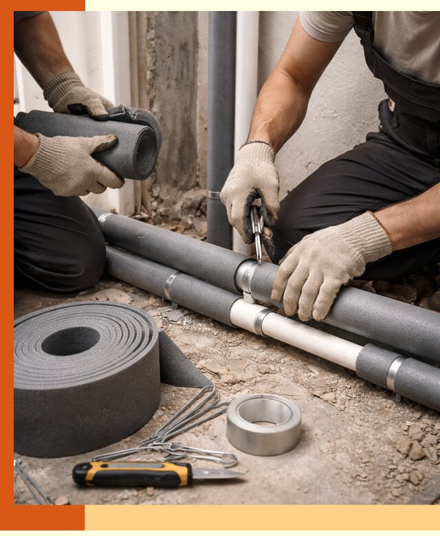 Утепление труб водоснабжения в Реутове — монтаж и защита сети