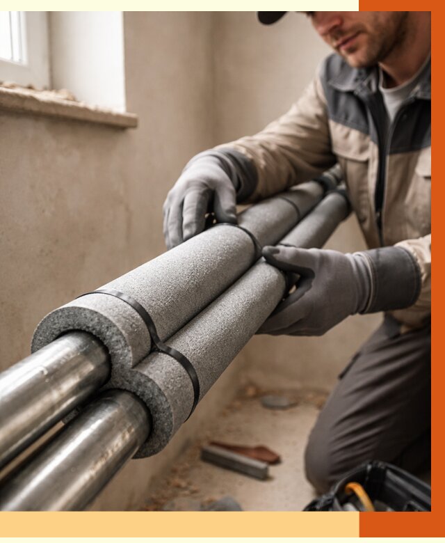 Утепление труб отопления в Реутове от 2966 руб. за м² — услуги под ключ | ТепломастерРтв