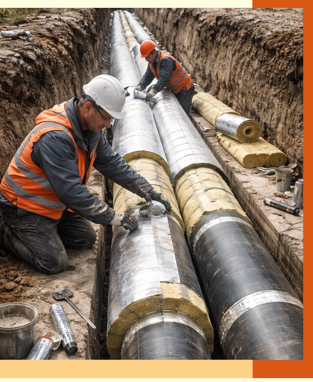 Утепление теплотрассы в Реутове от 4683 руб./м2 — ппу и комплексная изоляция | ТепломастерРтв