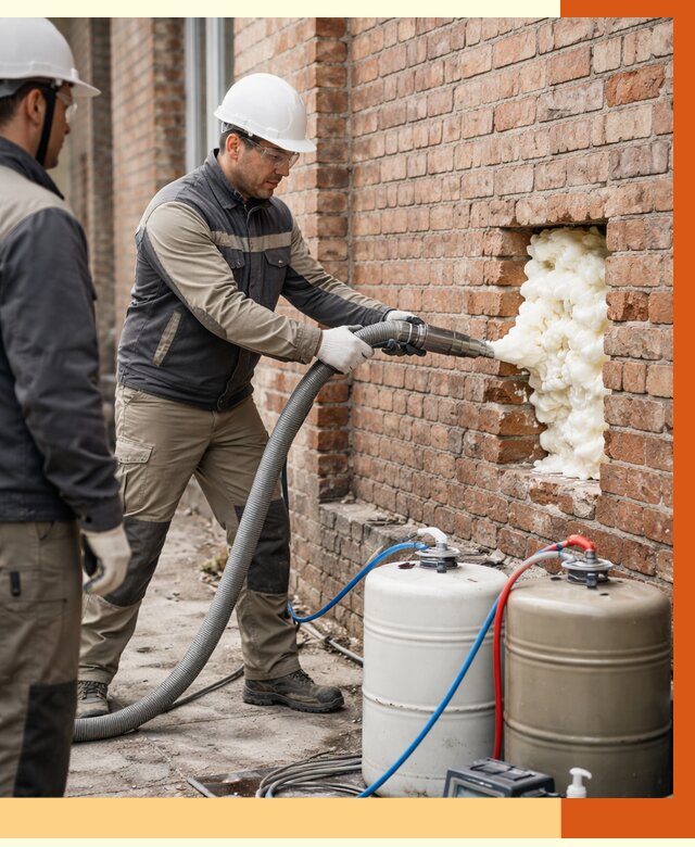 Заливка ППУ в пустоты кирпичной стены в Реутове от 2862 руб. | ТепломастерРтв