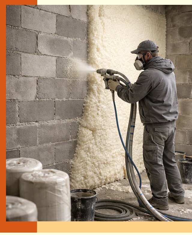 Утепление блочной стены ППУ в Реутове качественно и надёжно