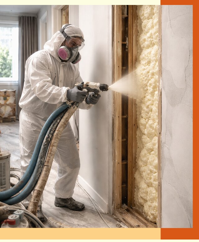 Межстеновое утепление ППУ в Реутове от 2862 руб/м2 — межстенное утепление под ключ | ТепломастерРтв