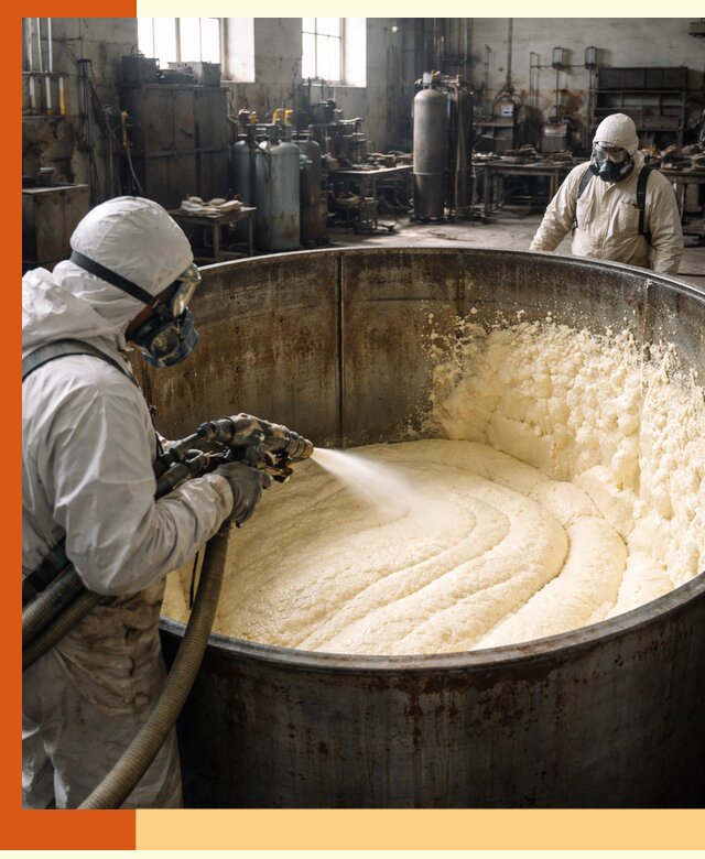 Заливка ппу в емкости с полной изоляцией и герметизацией в Реутове