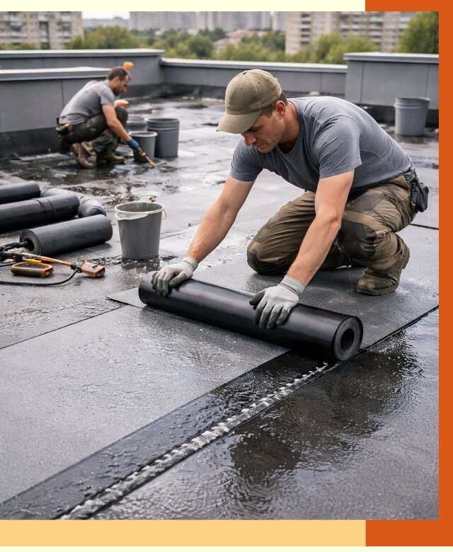 Гидроизоляция плоской кровли в Реутове от 4683 руб./м2 — профессионально | ТепломастерРтв