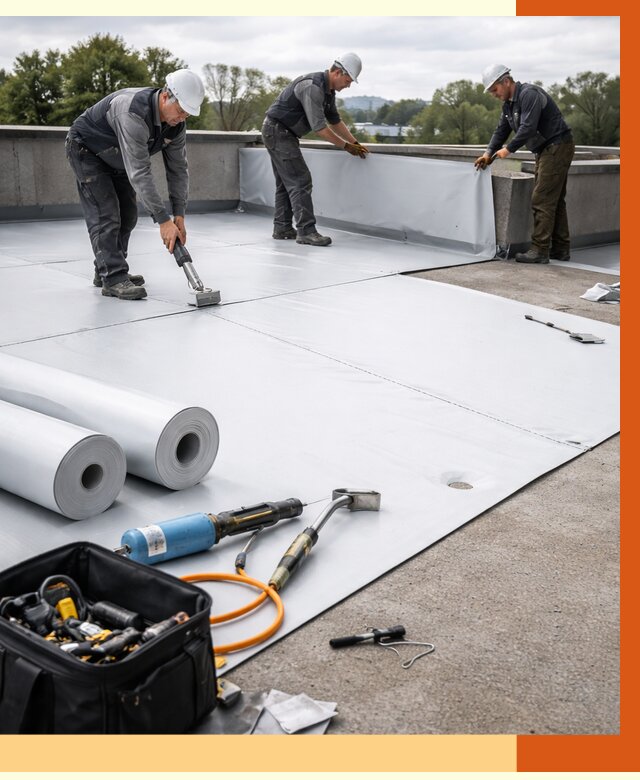 Гидроизоляция мембранной кровли в Реутове от 7805 руб./м² — профессионально | ТепломастерРтв