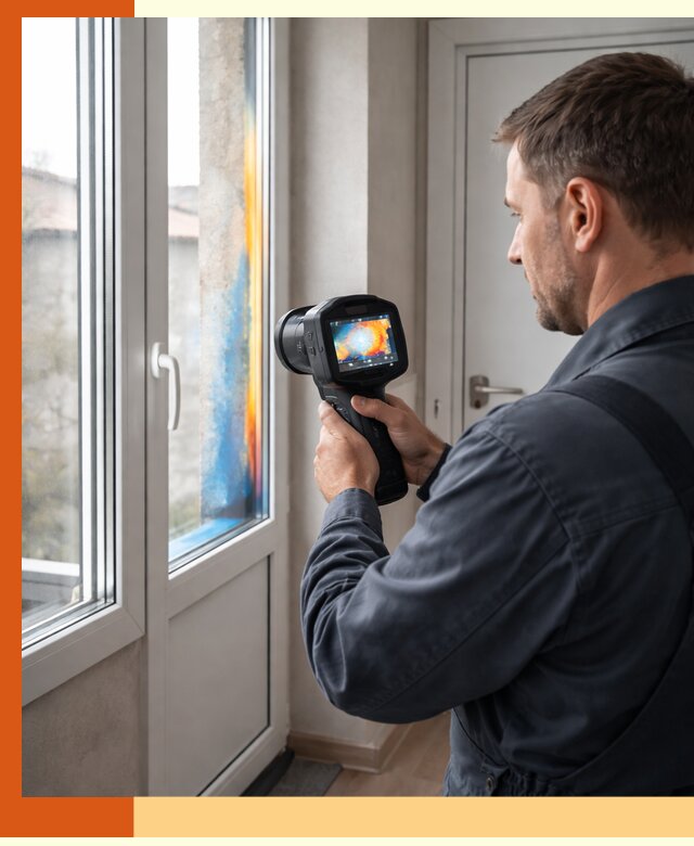 Тепловизионное обследование окон и дверей в Реутове