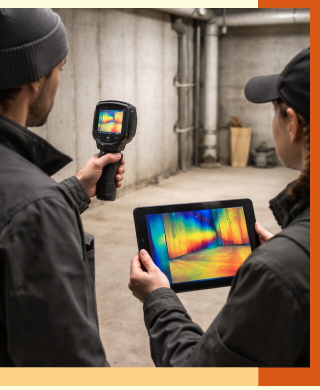 Тепловизионное обследование подвала в Реутове от 4683 руб. — проверка гидроизоляции | ТепломастерРтв