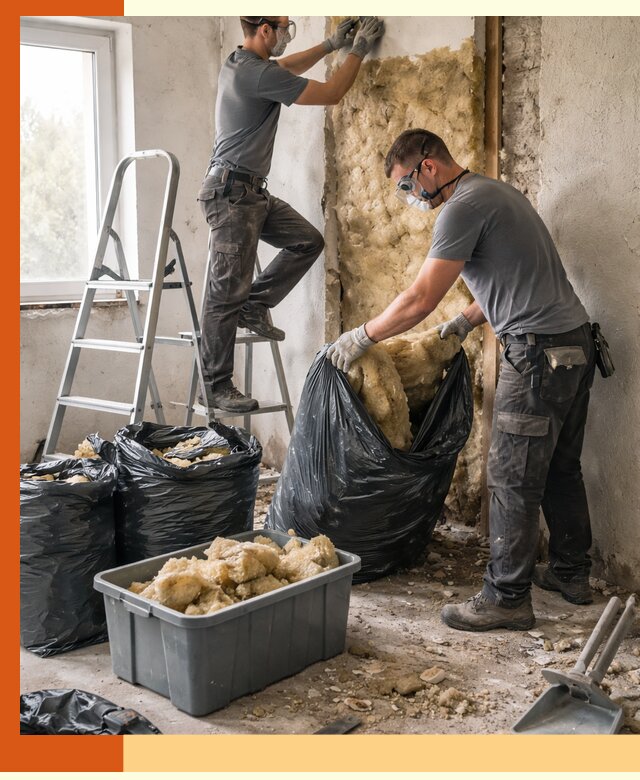 Демонтаж старого утеплителя и вывоз отходов в Реутове