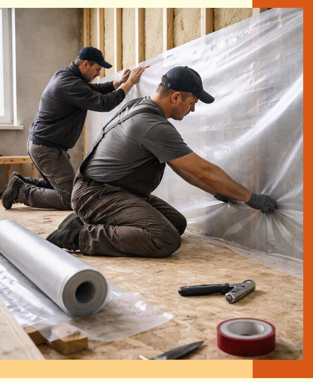 Монтаж пароизоляции в Реутове от 2602 руб. — установка и укладка под ключ | ТепломастерРтв